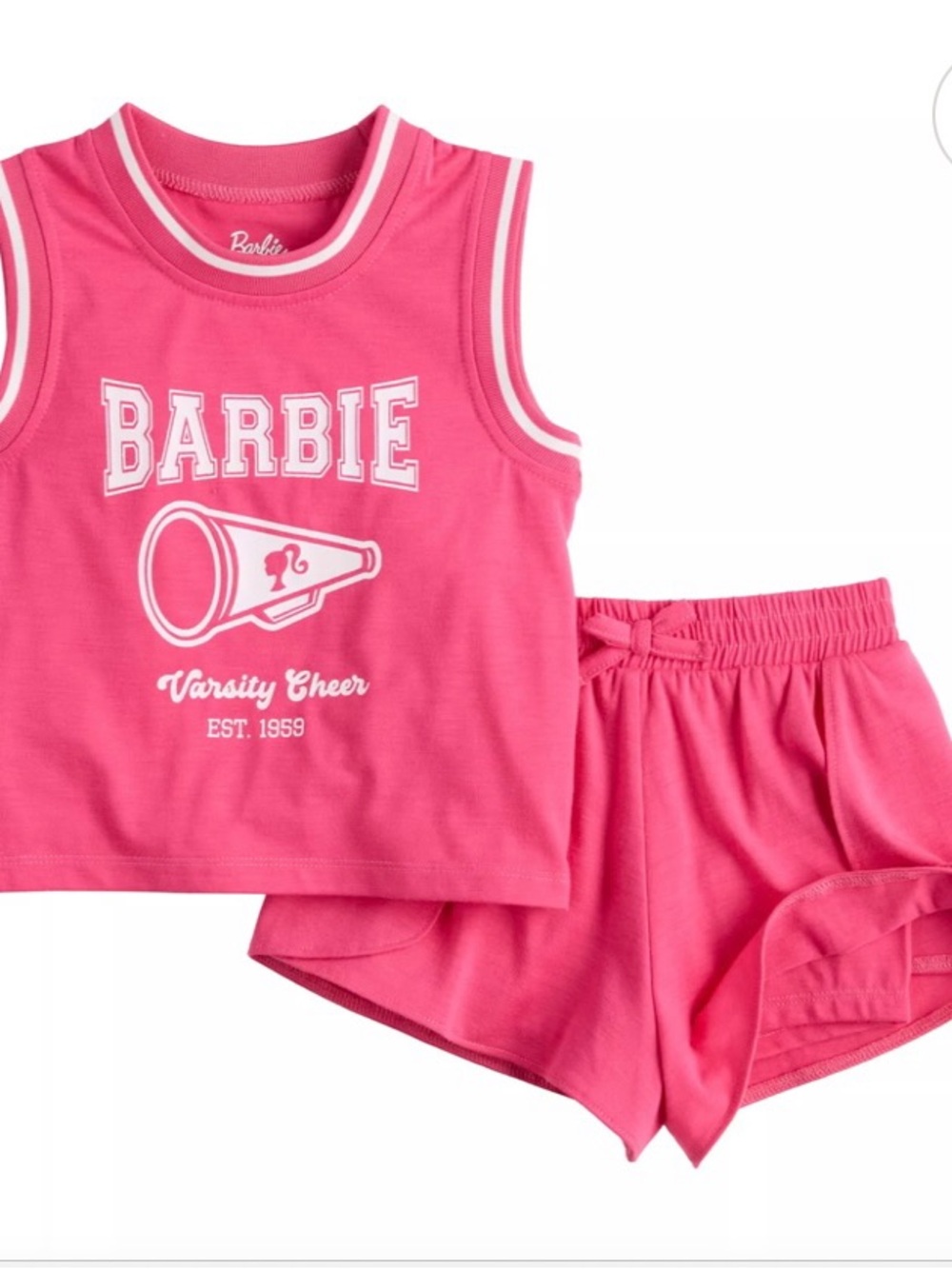 Barbie Hot Pink Cheer Tank Top & Shorts Set